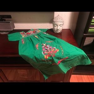 Embroidered Mexican Style Dress